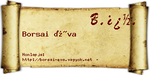 Borsai Éva névjegykártya